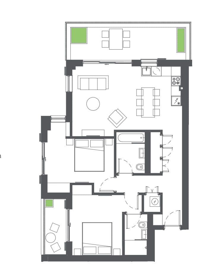 MREproperty (27) Великолепная двухкомнатная квартира в Тивате — Черногория