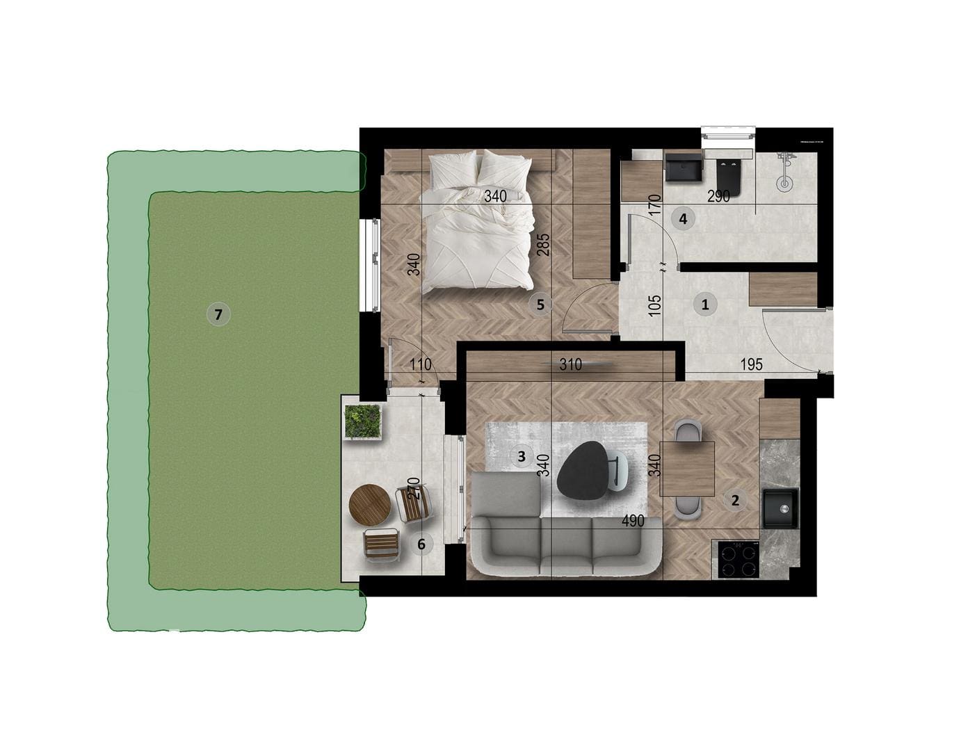 Šušanj-Bar-29'da-Satılık-Daire Šušanj Bar'da Satılık Yeni 1+1 Daire | 40m² + 18m² Özel Dış Alan — Karadağ
